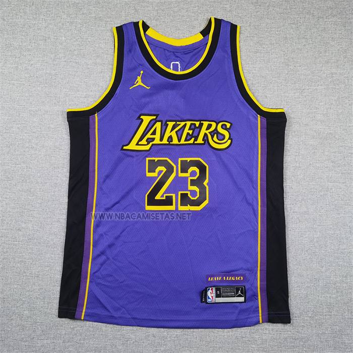 Camiseta Nino Los Angeles Lakers LeBron James NO 23 Statement 2024-25 Violeta